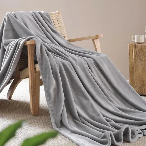 Plush Gray Blanket - Picture 7 of 8